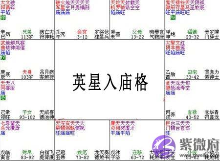 紫微斗数富贵格局：英星入庙格详解