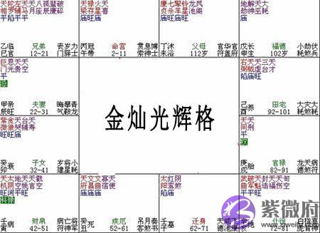 紫微斗数富贵格局：金灿光辉格详解
