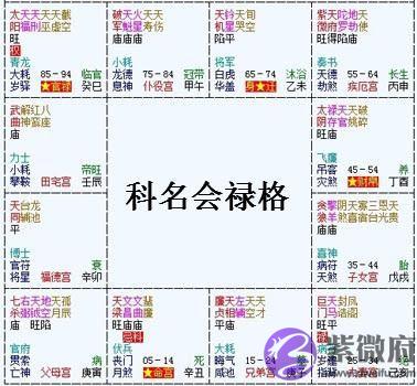 紫微斗数富贵格局：科名会禄格