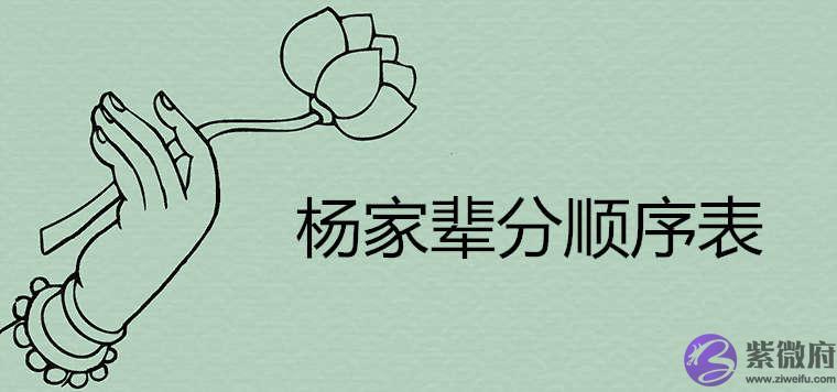 杨家辈分顺序表