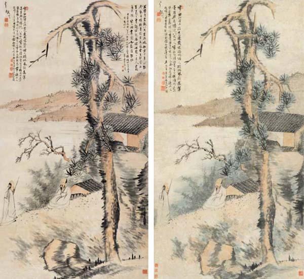 石涛八大合作绘画意外现“三胞”，刘海粟美术馆邀公众解疑