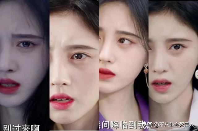 鞠婧祎婚纱造型暴露缺点，被风吹成大光明，与有刘海时判若两人