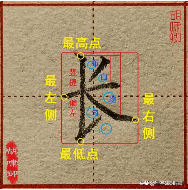精讲！楷书12个高频常用字，图解结构、技法总结，帮你练好字