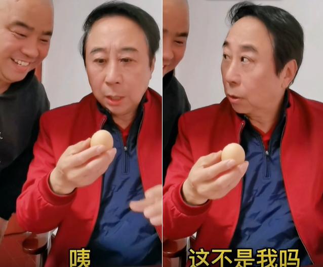 64岁冯巩送新年祝福！两鬓斑白眼睛瞪大，生鸡蛋上刻自画像