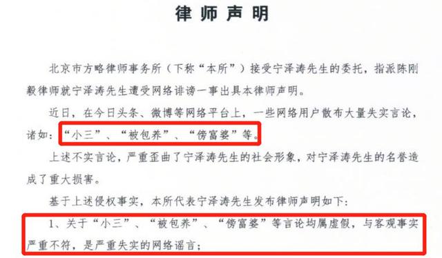 宁泽涛辟谣被包养，富婆女友却被爆还没离婚？